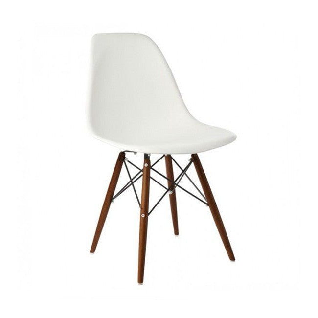 DSW Plastic Side Chair Walnut Base