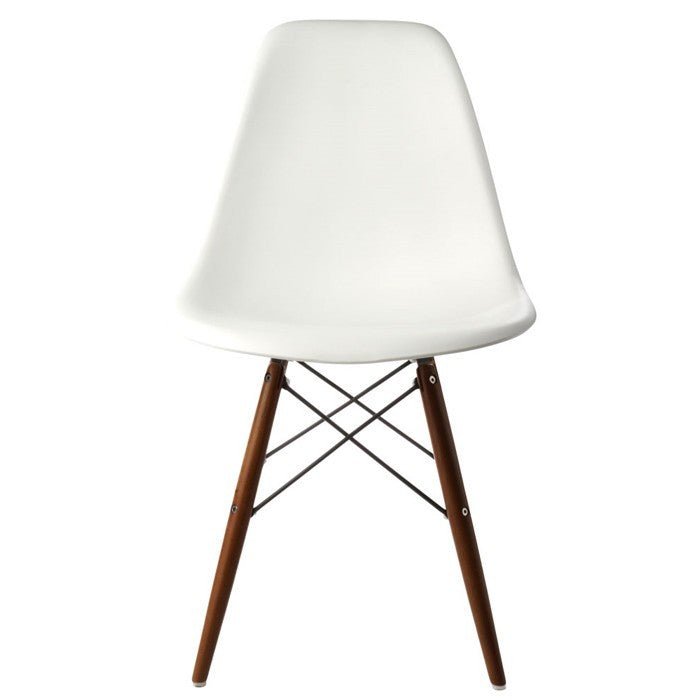 DSW Plastic Side Chair Walnut Base
